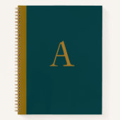 Peacock Blue Monogram Art Sketchbook Notebook Gesc Notizblock (Vorderseite)