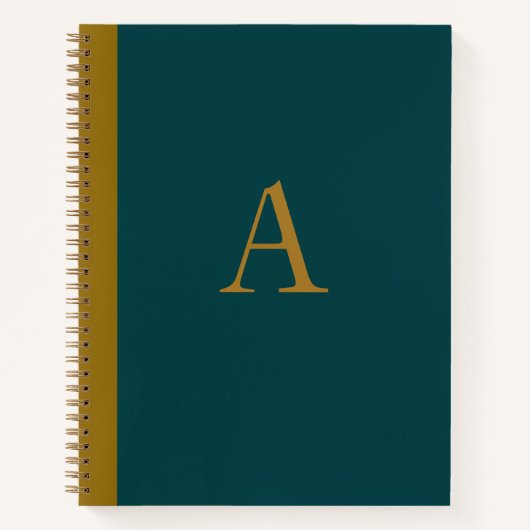 Peacock Blue Monogram Art Sketchbook Notebook Gesc Notizblock (Vorderseite)