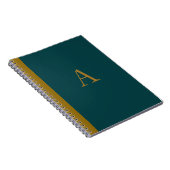 Peacock Blue Monogrammed Notebook Notizblock (Rechte Seite)