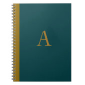 Peacock Blue Monogrammed Notebook Notizblock (Vorderseite)