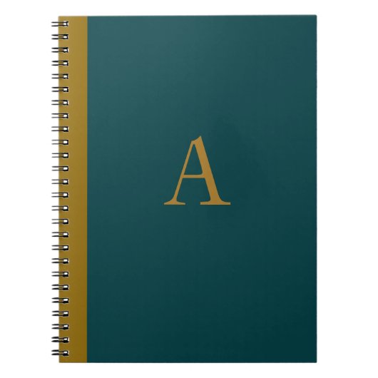 Peacock Blue Monogrammed Notebook Notizblock (Vorderseite)