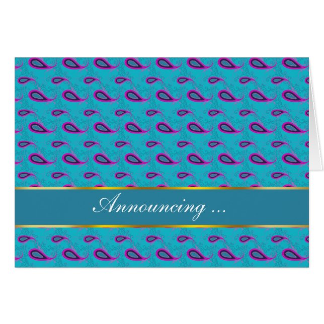 Peacock Blue Paisley (Vorderseite (Horizontal))