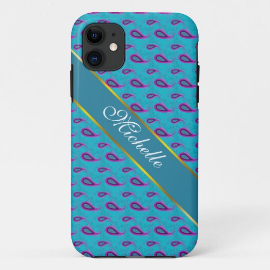 Peacock Blue Paisley Case-Mate iPhone Hülle (Rückseite)