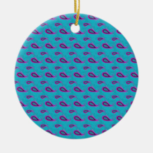 Peacock Blue Paisley Keramik Ornament