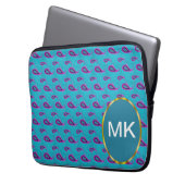 Peacock Blue Paisley Laptopschutzhülle (Vorderseite Links)