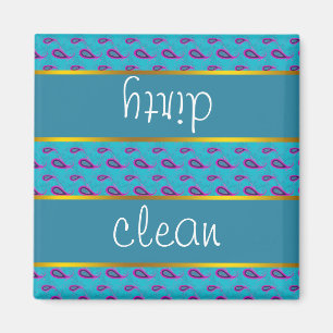 Peacock Blue Paisley Magnet