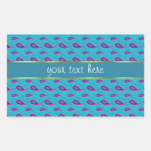 Peacock Blue Paisley Rechteckiger Aufkleber (Vorderseite)