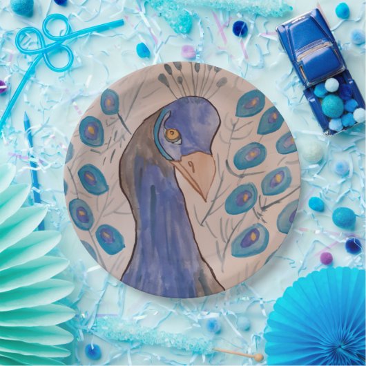 Peacock Blue Pappteller (Party)