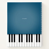 Peacock Blue Piano Music Keyboard Custom Notebook Notizblock (Rückseite)