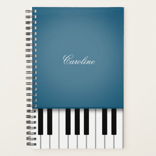 Peacock Blue Piano Personalisierte Musik Planer (Vorderseite)
