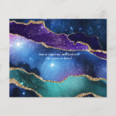 Peacock Blue Pink Agate Wedding Einladung BUDGET (Rückseite)