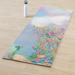 Peacock Blue Pink Yoga Mat Yogamatte