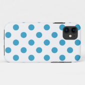 Peacock Blue Polka Dots Circles Case-Mate iPhone Hülle (Rückseite (Horizontal))