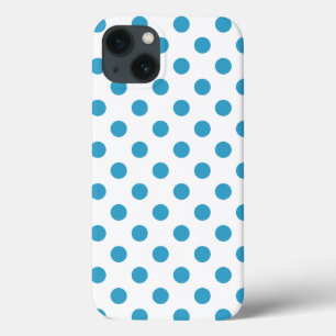 Peacock Blue Polka Dots Circles iPhone 13 Hülle