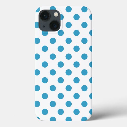 Peacock Blue Polka Dots Circles Case-Mate iPhone Hülle (Rückseite)
