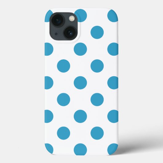 Peacock Blue Polka Dots Circles Case-Mate iPhone Hülle (Rückseite)