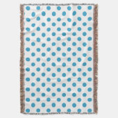 Peacock Blue Polka Dots Circles Decke (Vorderseite Vertikal)