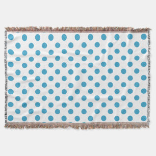 Peacock Blue Polka Dots Circles Decke