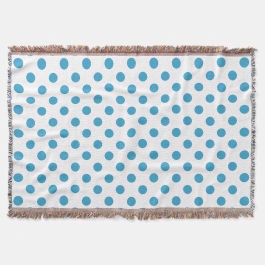 Peacock Blue Polka Dots Circles Decke (Vorderseite)