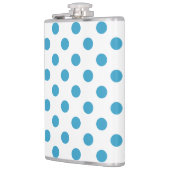 Peacock Blue Polka Dots Circles Flachmann (Links)