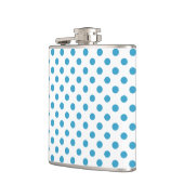 Peacock Blue Polka Dots Circles Flachmann (Links)