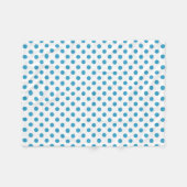 Peacock Blue Polka Dots Circles Fleecedecke (Vorderseite (Horizontal))