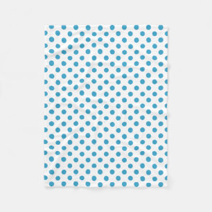 Peacock Blue Polka Dots Circles Fleecedecke