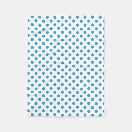 Peacock Blue Polka Dots Circles Fleecedecke (Vorderseite)