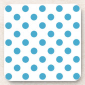 Peacock Blue Polka Dots Circles Getränkeuntersetzer (Vorderseite)
