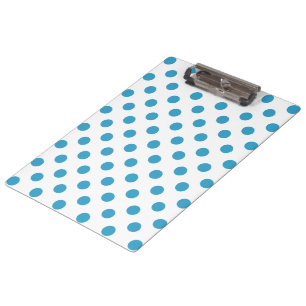 Peacock Blue Polka Dots Circles Klemmbrett