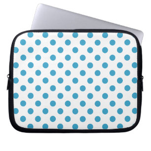 Peacock Blue Polka Dots Circles Laptopschutzhülle