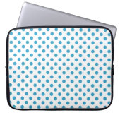 Peacock Blue Polka Dots Circles Laptopschutzhülle (Vorderseite)