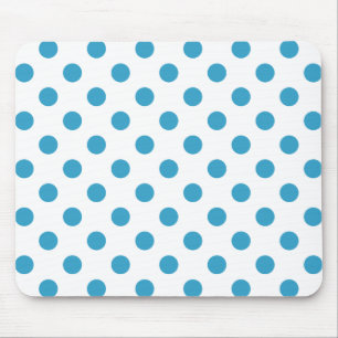 Peacock Blue Polka Dots Circles Mousepad