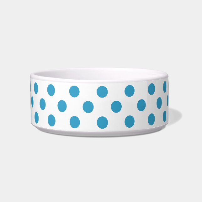 Peacock Blue Polka Dots Circles Napf (Vorderseite)