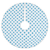 Peacock Blue Polka Dots Circles Polyester Weihnachtsbaumdecke (Vorderseite)