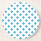 Peacock Blue Polka Dots Circles Sandstein Untersetzer (Vorne)