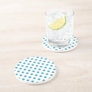 Peacock Blue Polka Dots Circles Sandstein Untersetzer
