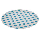Peacock Blue Polka Dots Circles Schneidebrett (Ecke)
