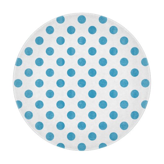 Peacock Blue Polka Dots Circles Schneidebrett (Vorderseite)