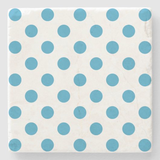 Peacock Blue Polka Dots Circles Steinuntersetzer (Vorderseite)