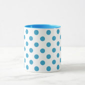 Peacock Blue Polka Dots Circles Tasse (Zentrum)