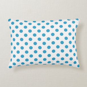 Peacock Blue Polka Dots Circles Zierkissen