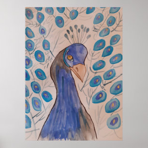 Peacock Blue Poster