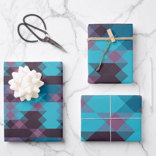 peacock blue, purple, topaz blue and thunder geschenkpapier set (Vorderseite)