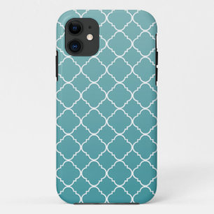 Peacock Blue Quatrefoil iPhone 11 Hülle