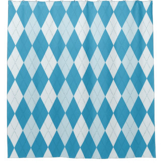 Peacock Blue Raute Diamond Form Duschvorhang