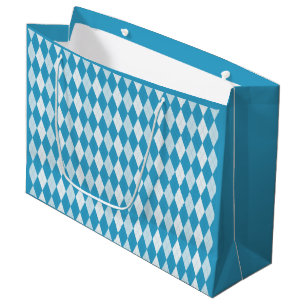 Peacock Blue Raute Kleine Diamantform Große Geschenktüte