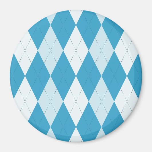 Peacock Blue Raute Kleine Diamantform Magnet (Vorne)