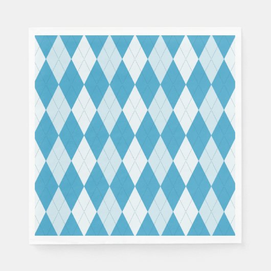 Peacock Blue Raute Kleine Diamantform Serviette (Vorderseite)