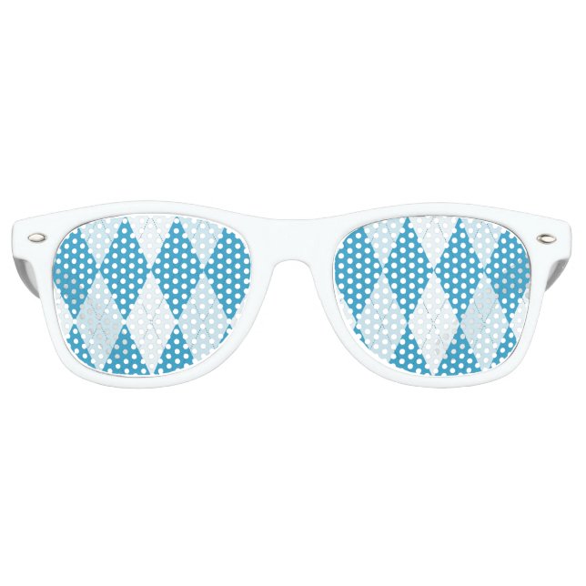 Peacock Blue Raute Kleine Diamantform Sonnenbrille (Vorderseite)